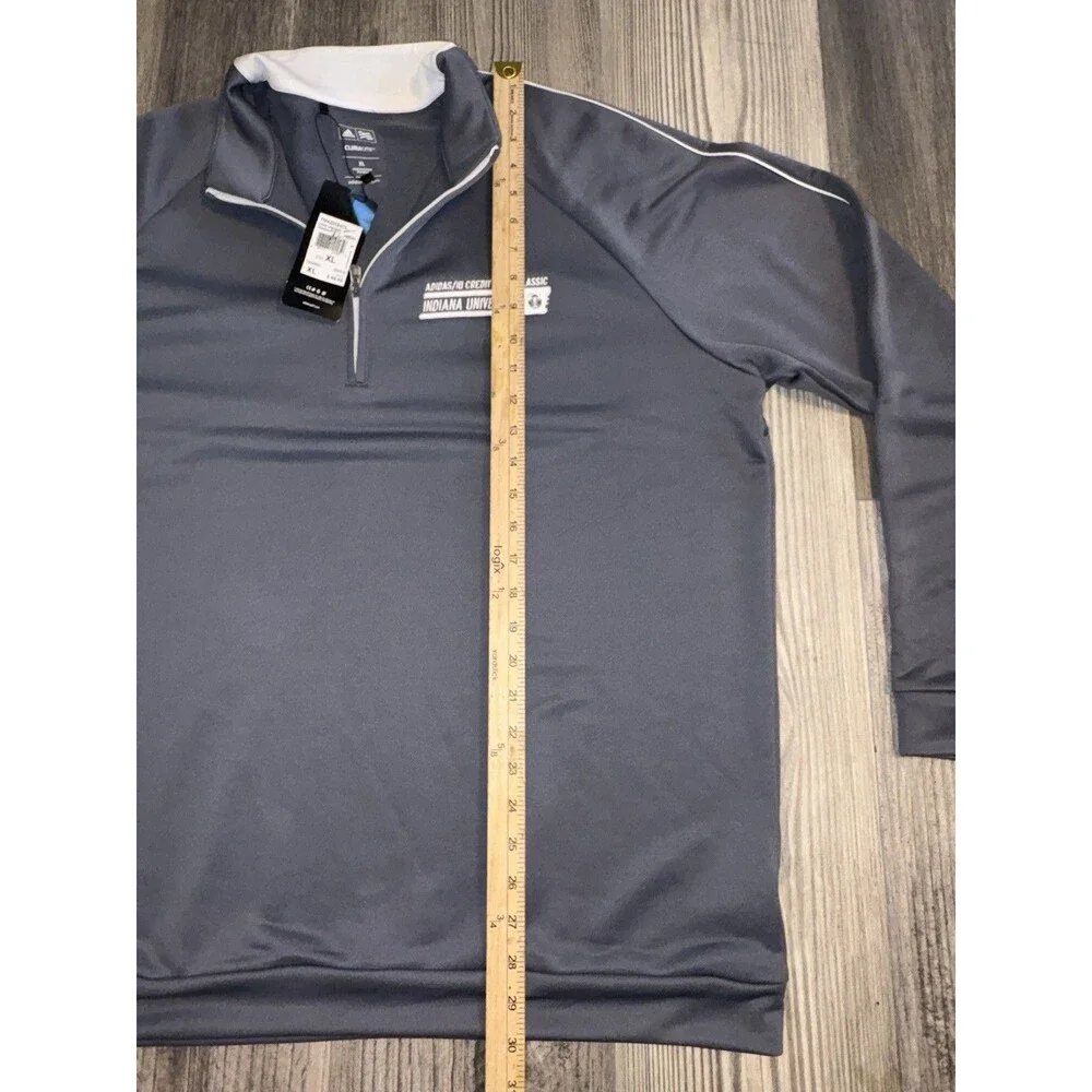 NWT Adidas 1/4 Zip Pullover Shirt Mens XL Indiana University Logo Performance